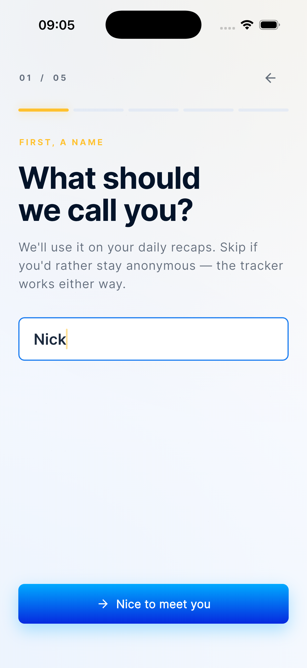 Onlywins Tracker screen 2
